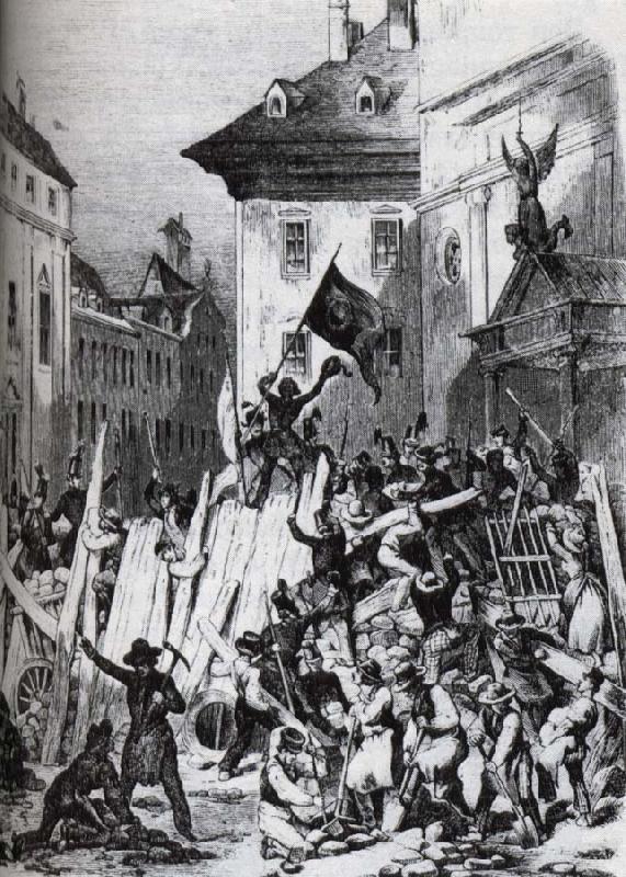  i wien utbrot under revolutionsaret 1848 gatustrider i vilka studenterna tog en mycket aktiv del.